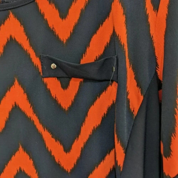 2X Claudia Richard Chevron Navy Blue and Orange - Picture 2 of 5